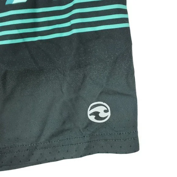 Ocean Current OC Boardshorts Boys L (Approx. 14/16) Green Black Leaf - Picture 2 of 11